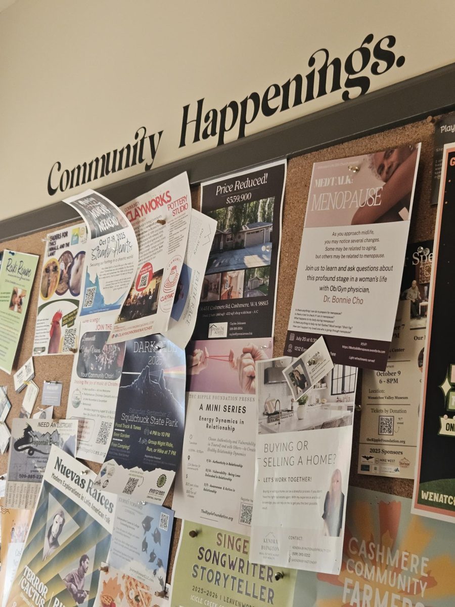 A bulletin board at Sidestreet tells the community of new events and opportunities for all ages. 
