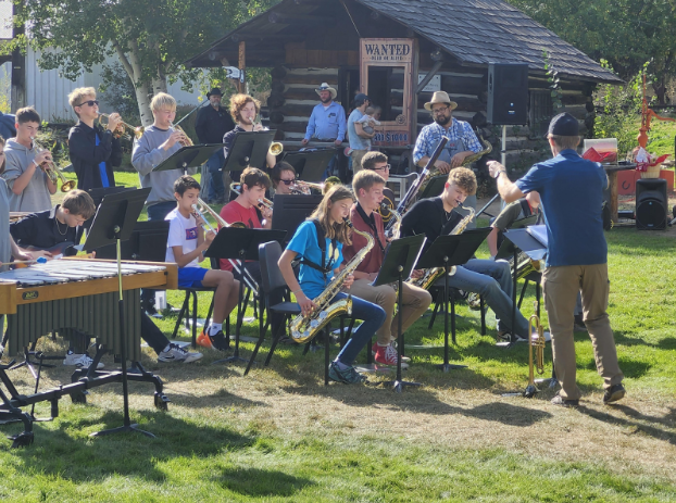  The CHS Jazz Band performs “Sweet Georgia Brown” at Apple Days.