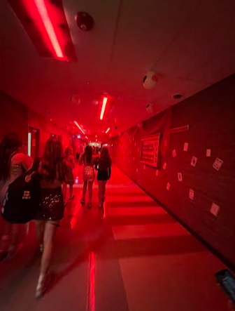 Students walk down the hall leading to the Cashmere Homecoming Dance.