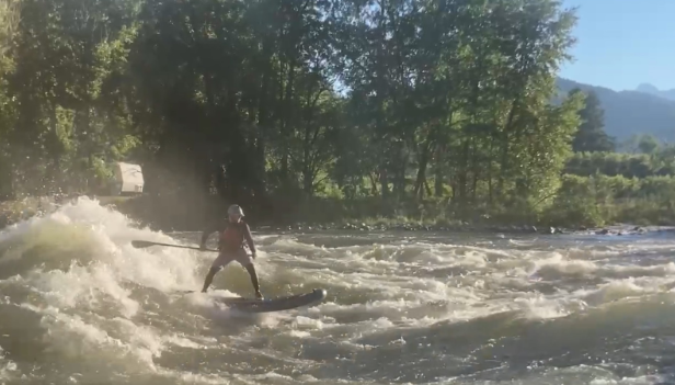 Wenatchee River surfing at high water. 