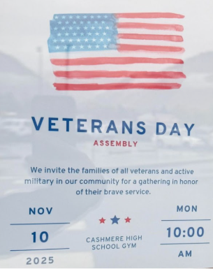 Posters were hung up around Cashmere to invite all of the veterans to our assembly.
