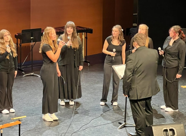 CHS Jazz Choir performs at Snowy Owl Theater.
