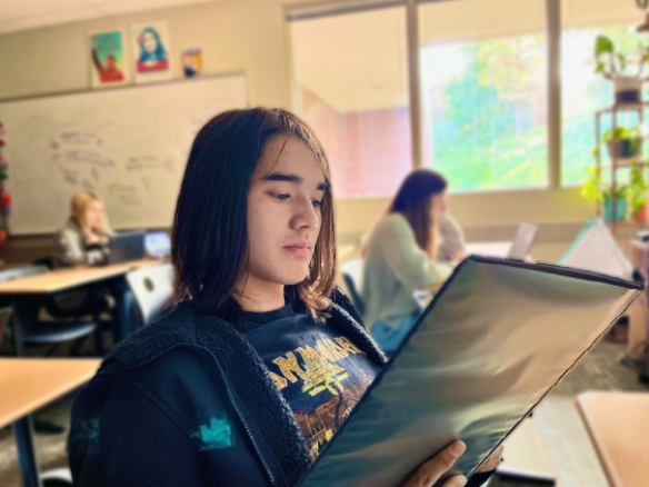 Emmett Brown practices his lines for the upcoming musical Once Upon a Mattress.