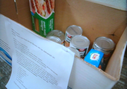 A food donation box where you can donate food.