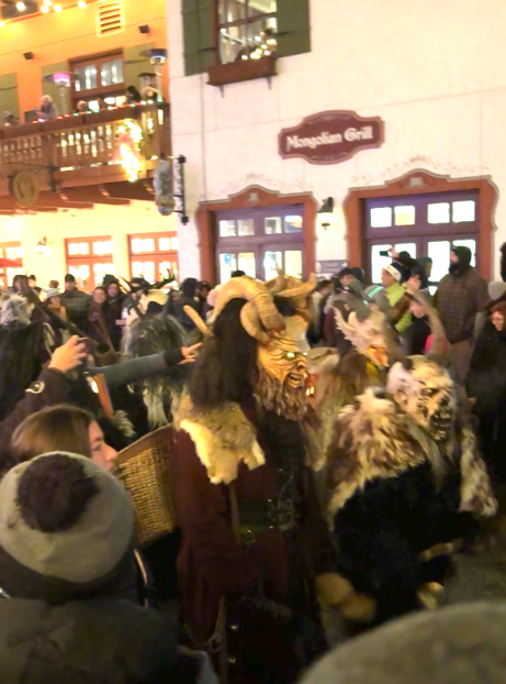 The creepy Christmas Krampus creatures in Leavenworth.