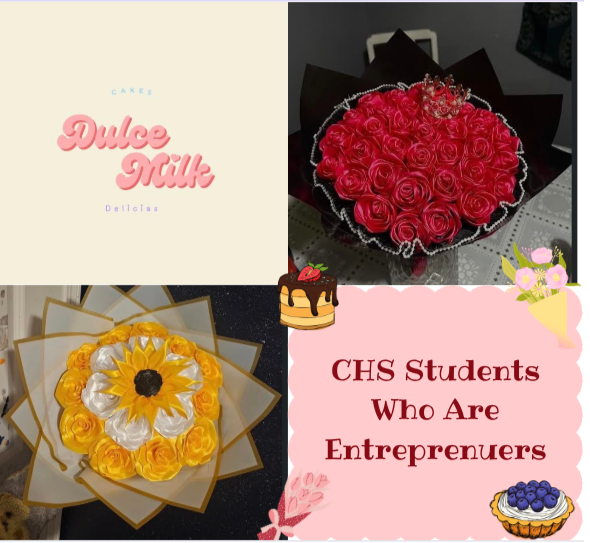 CHS students Avril Guerrero, Marely Vazquez and Aurora Bailey Instagram accounts. Top left is the logo name of Avril Guerrero’s, top right is one out of many bouquets made by Marely Vazquez's work, bottom left is one out of many bouquets made by Aurora Bailey's work.
