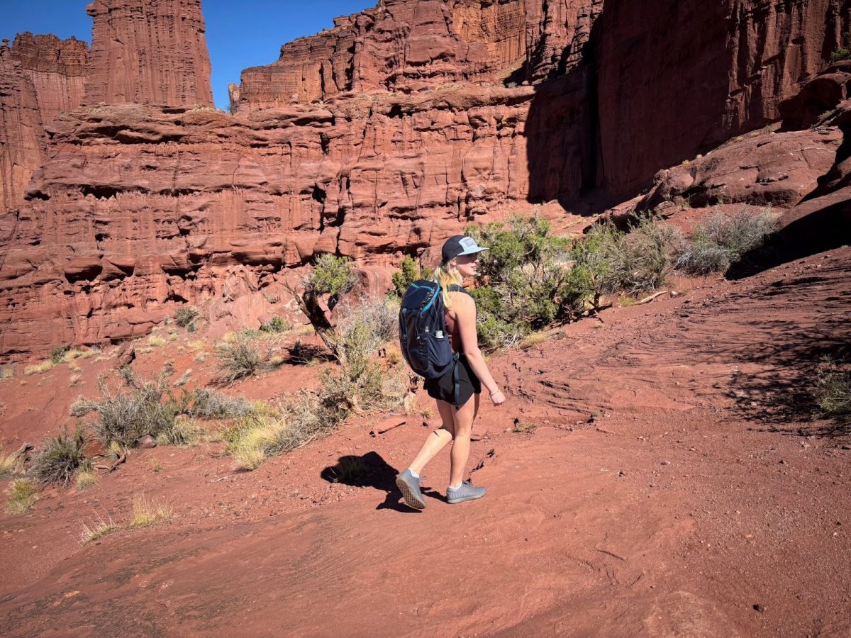 Maggie Butcher on a hike, one of her favorite activities to do in her free time.  